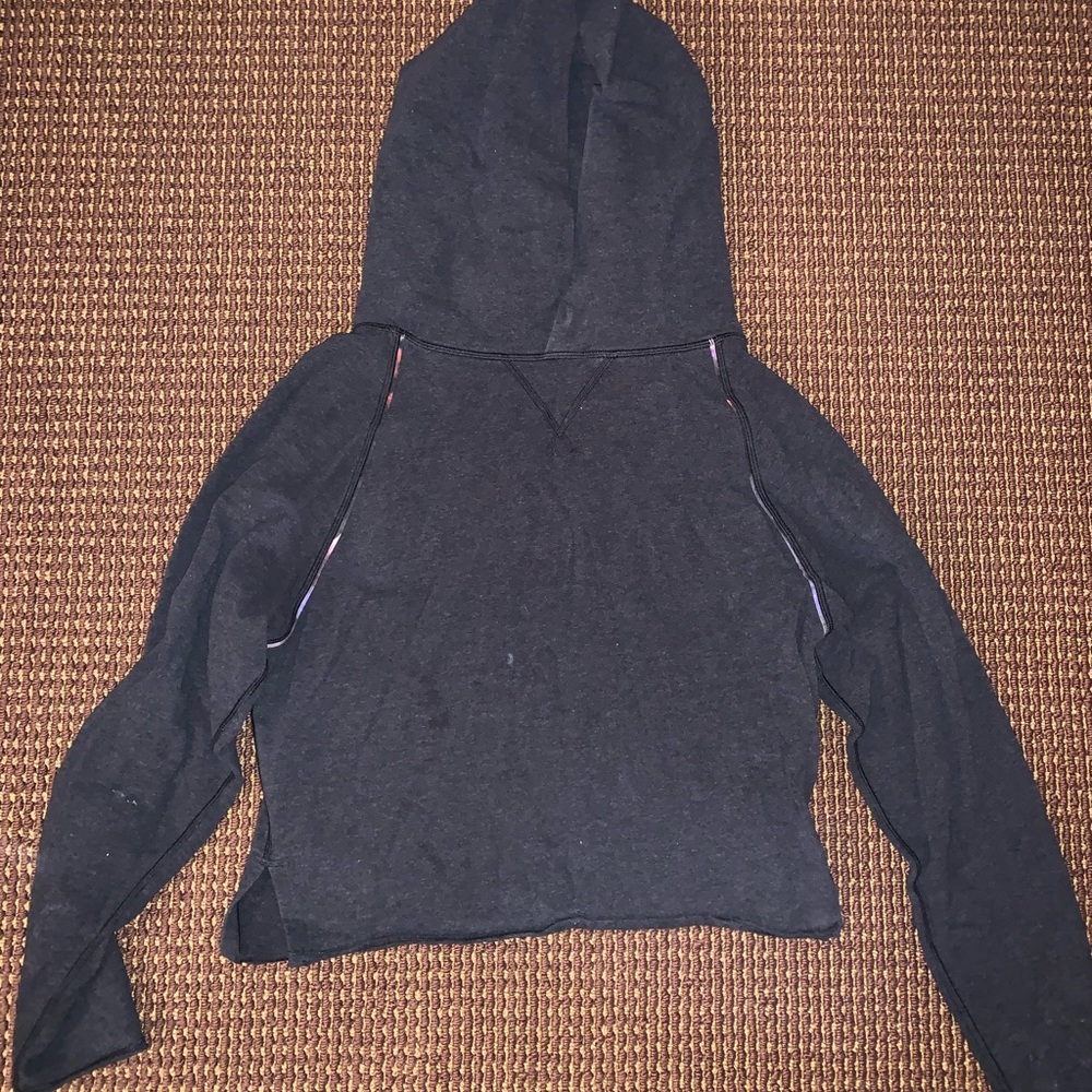 Lulu Lemon crop grey hoodie